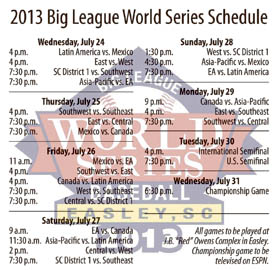 2013 Schedule