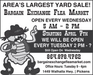 STARTING APRIL 7 THE BARGAIN EXCHANGE WILL ALSO BE OPEN TUESDAY AFTERNOONS