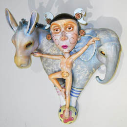 first place — “Balancing Act,” mixed-media  sculpture by Greenville’s Diana Farfán