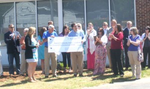 Ben Robinson/Courier The Hagood Community Center received a $2,500 donation from Leadership Pickens County on Friday to help with renovations of the facility.