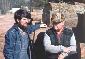 Courtesy photo Author and Carl T. Cloer Sr. are pictured in Pickens with logs from  the Jocassee Gorges lake bed. 