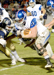 Tommy McGaha/Courier Pickens senior Gunner Covey will be one of the Blue Flame’s greatest losses heading into next season after lettering for four seasons and leading the team in the ground game.