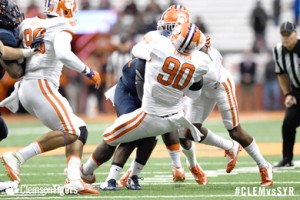 Courtesy ClemsonTigers.com Clemson defensive end Shaq Lawson, a former Daniel High School standout, makes a tackle at Syracuse on Saturday.