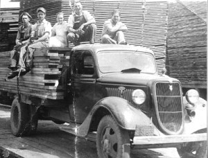 Courtesy Photo From left, Carl Cloer, Tom McDevitt, Zona and Andy Cloer are pictured on the truck mentioned in the story.