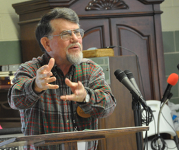Courtesy Photo Author Dr. Thomas Cloer Jr. speaks during the first Gathering on Appalachian Life last year in Pickens.