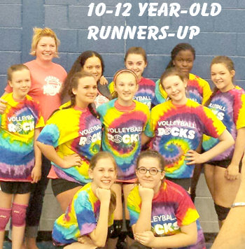 10-12-year-old runners-up — Carrie Sutherland and Heidi Covey’s team, from left: front row, Sarah Allison and Emily Chappell. Middle row, Nicole Hickey, Faith Gravley, Autumn Barnhardt and Stefani Gillispie. Back row, Heidi Covey ,Carrie Sutherland, Calie Covey, Miracle Russell and Chandler Sutherland.