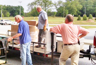 Unloading at school