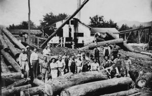 Saw mill crew at Ellijay in North Georgia mountains