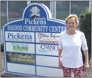 Carol Baker/Courier Reda McDaniel volunteers at the Pickens Senior Center five days a week.