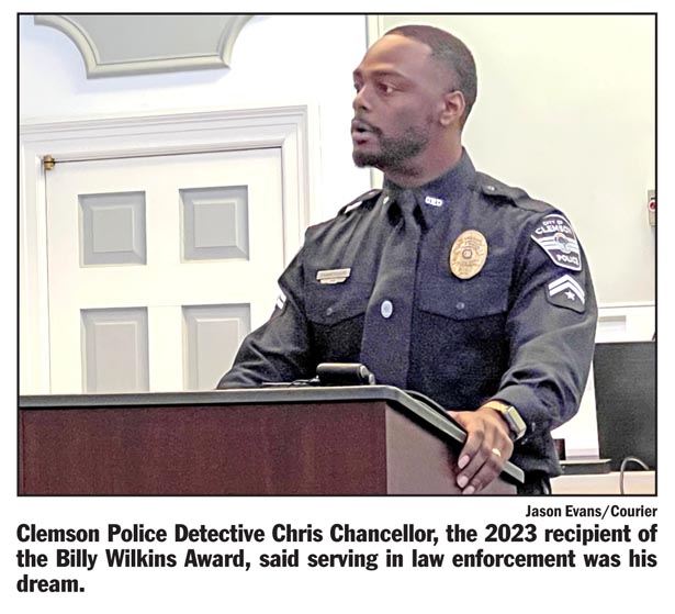 Clemson officer honored for service