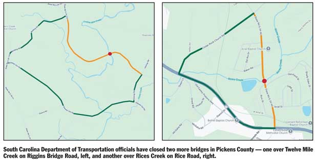 SCDOT closes more bridges in Pickens County